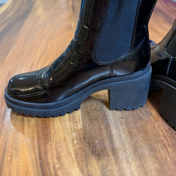 Diba Glossy Black Heeled Boots - Picture 8 of 11